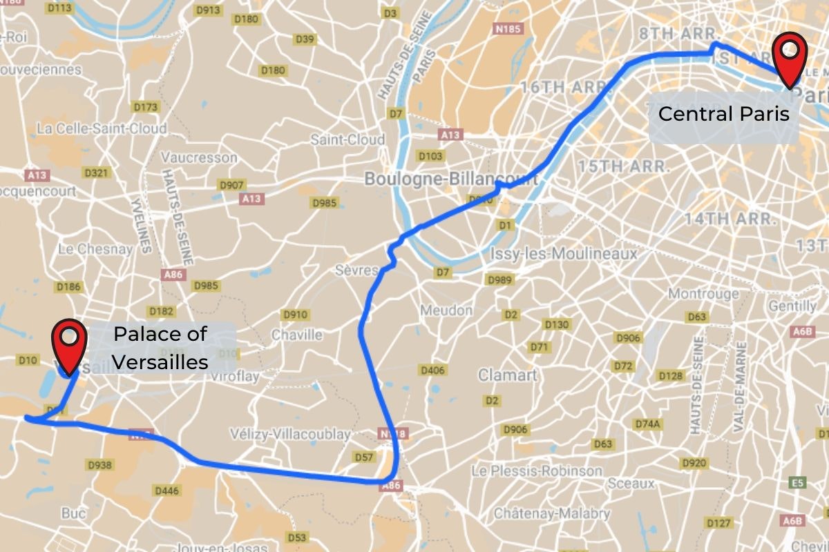 Comment aller à Versailles depuis Paris en train, bus ou voiture
