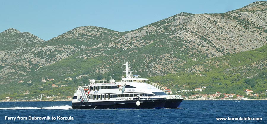 Comment aller de Dubrovnik à Korčula en ferry, voiture ou bus